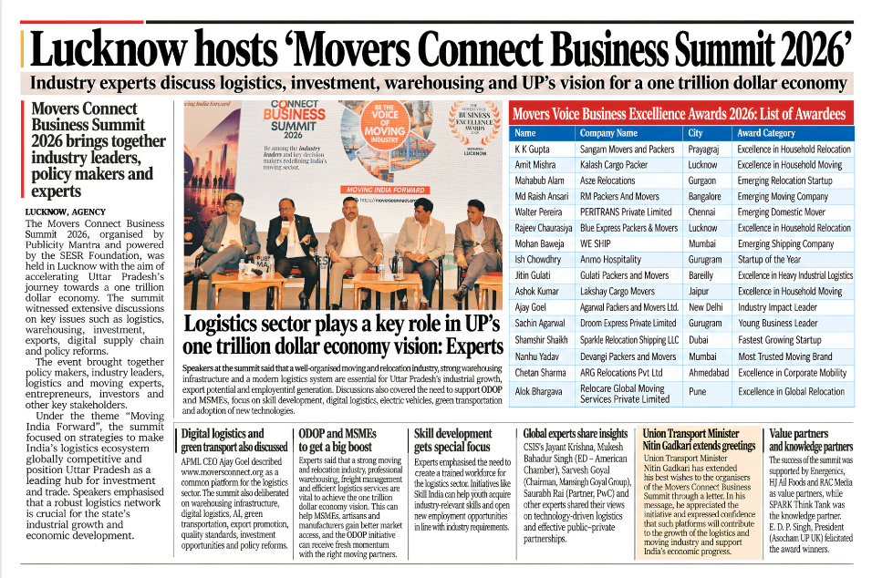 Movers Connect Business Summit - Movers Voice Business Excellence Award Winners 2026 List